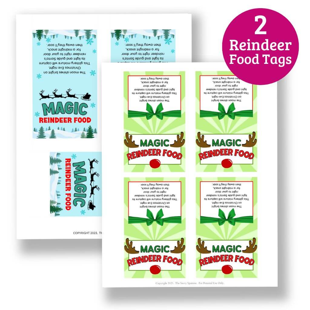 reindeer dust printable labels