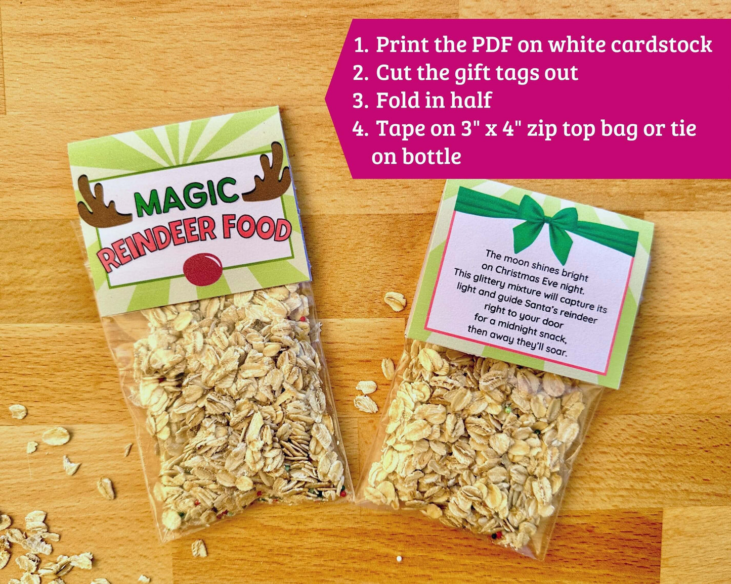 Magic Reindeer Food Printable Tags for Kids