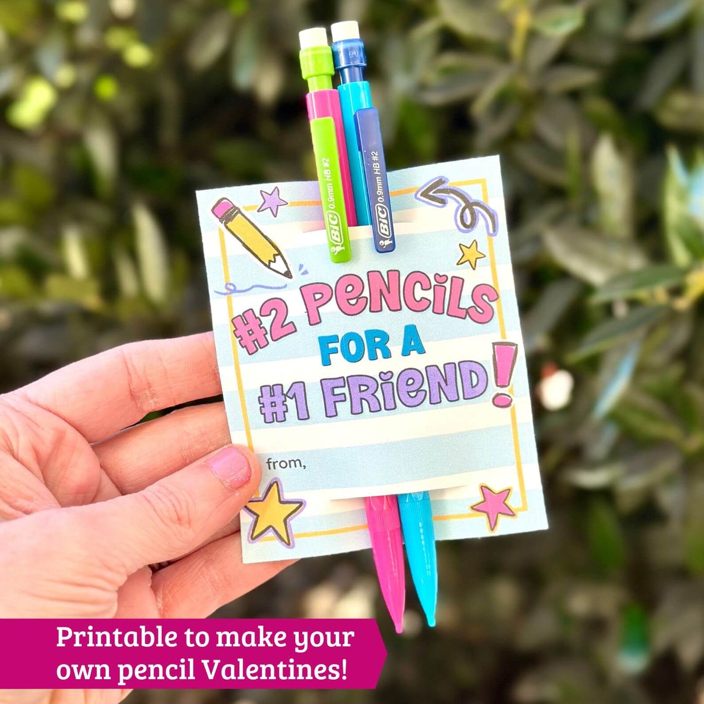 Printable Pencil Valentines for Kids