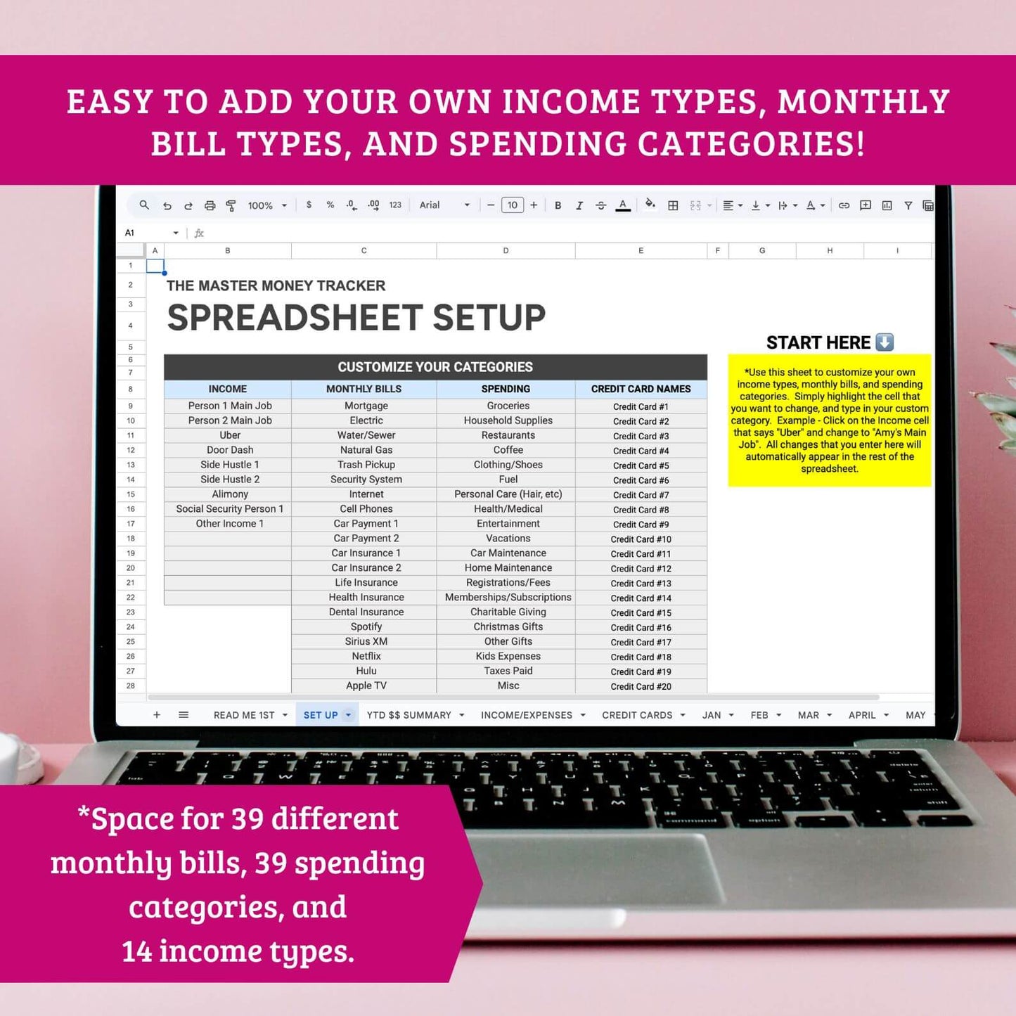 The Master Money Tracker - Budget Spreadsheet for Google Sheets