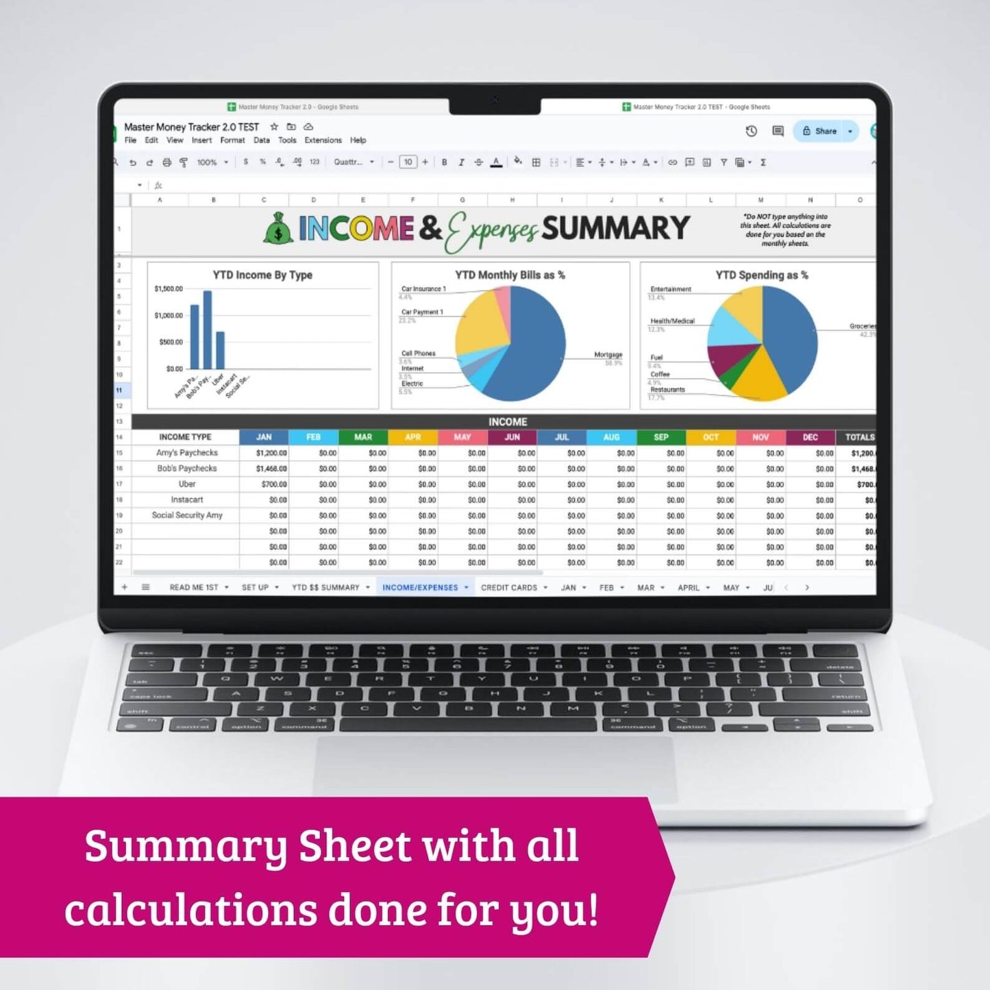 The Master Money Tracker - Budget Spreadsheet for Google Sheets
