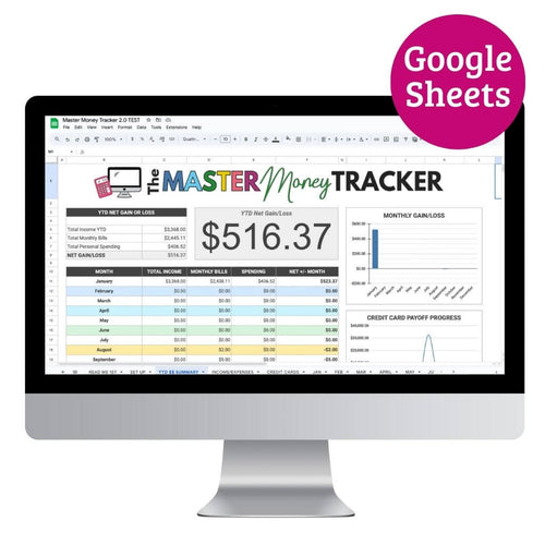 The Master Money Tracker - Budget Spreadsheet for Google Sheets