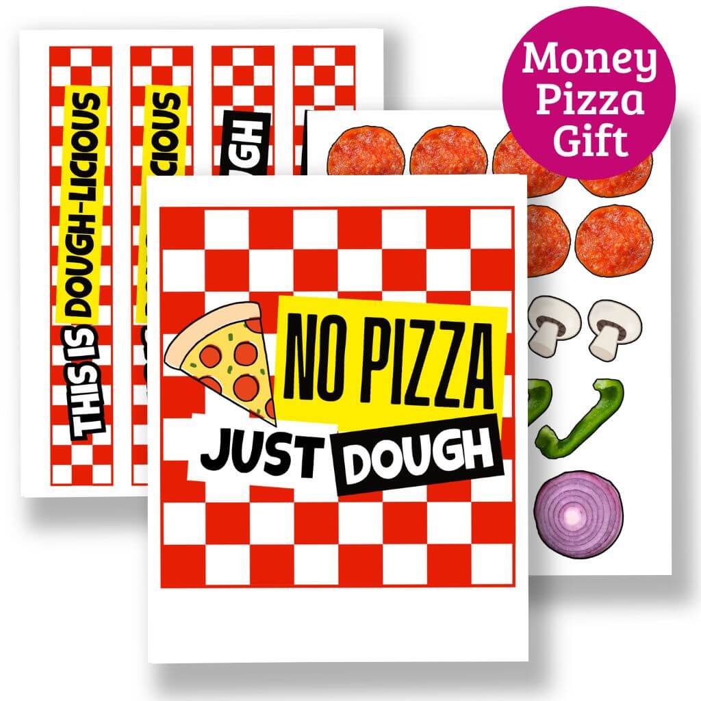 Printable Pizza Box Money Gift Template - PDF Download