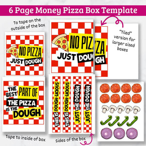 Printable Pizza Box Money Gift Template - PDF Download