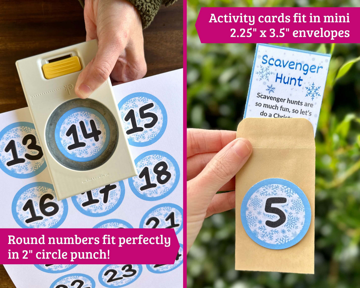 DIY Advent Calendar Kit with 27 Kids' Activity Cards - Printable