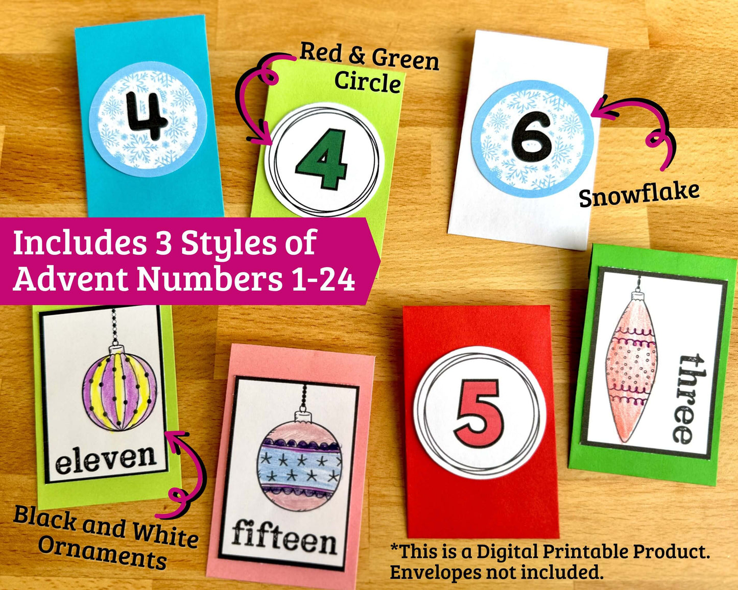 DIY Advent Calendar Kit with 27 Kids' Activity Cards - Printable