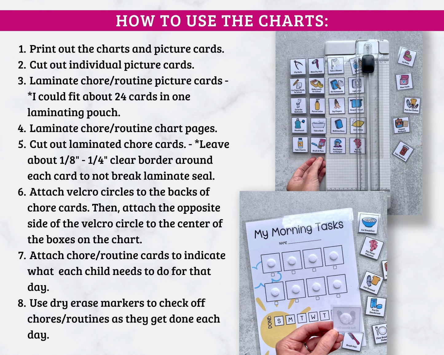 Chore Chart and Routine Charts for Kids - Digital Download