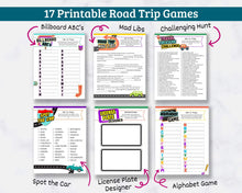 Load image into Gallery viewer, Road Trip Games for Kids — Printable Activity Bundle (20+ Pages)