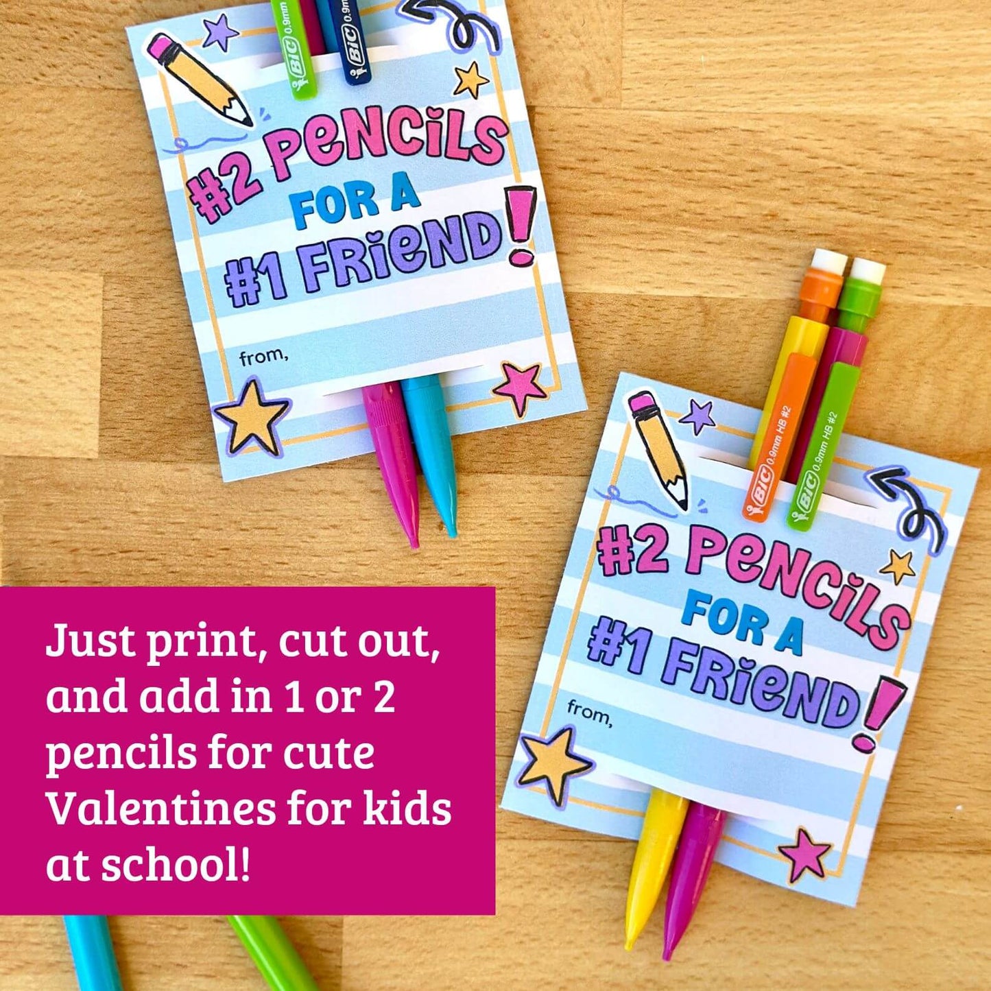 Printable Pencil Valentines for Kids