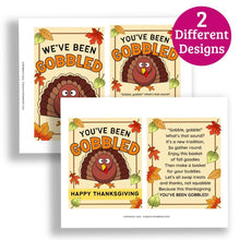 Load image into Gallery viewer, You've Been Gobbled Printable Tags for Thanksgiving