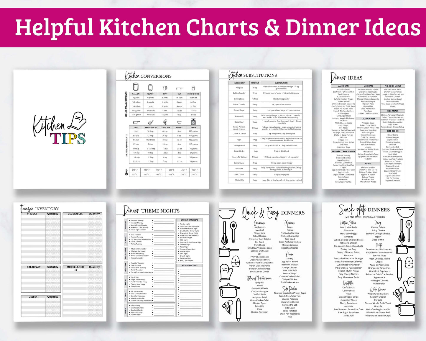 Printable Recipe Binder - Instant Download - Fillable PDF