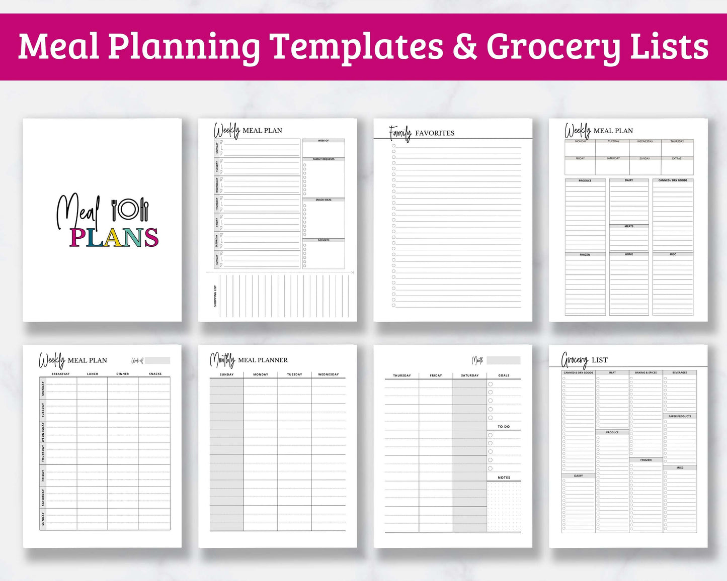 Printable Recipe Binder - Instant Download - Fillable PDF