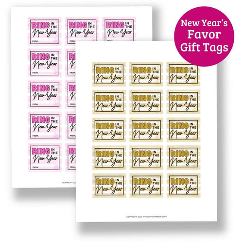 Ring in the New Year Party Favor Tags