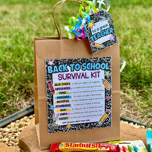 Teacher Survival Kit Printable Gift Signs