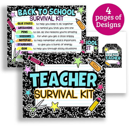 Teacher Survival Kit Printable Gift Signs