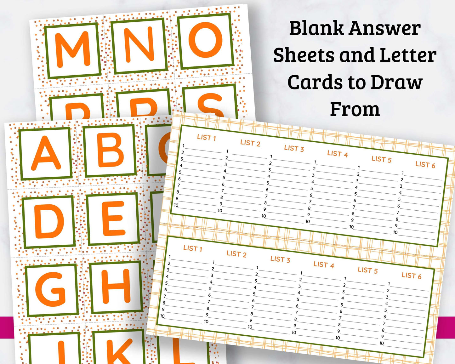Thanksgiving Scattergories Printable Cards - Fun Game!