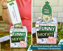 Load image into Gallery viewer, Funny Money Tissue Box Gift Printables – 8 Page PDF Download