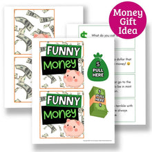 Load image into Gallery viewer, Funny Money Tissue Box Gift Printables – 8 Page PDF Download