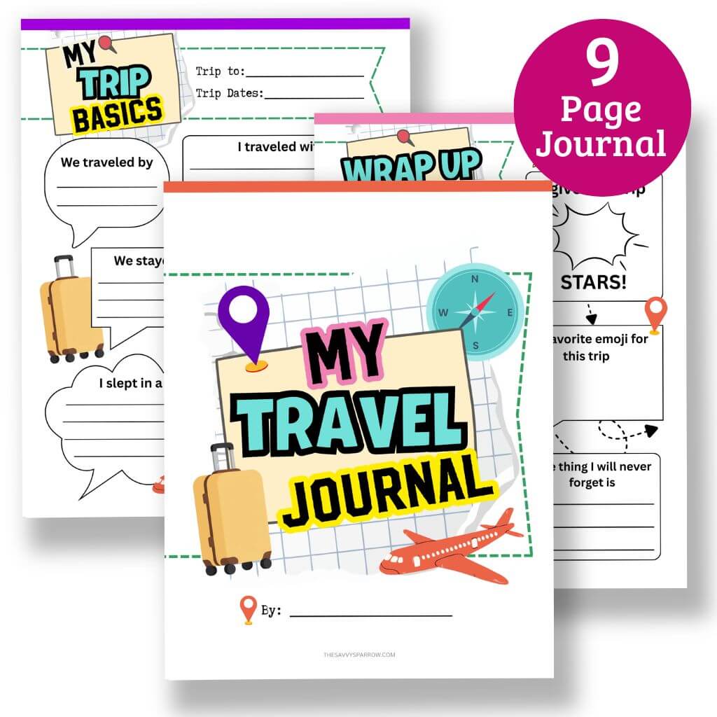 Travel Journal for Kids - 8 Page Printable
