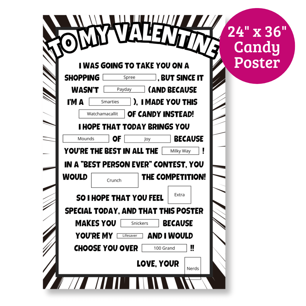 Valentine Candy Gram Poster - PDF Download