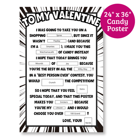Valentine Candy Gram Poster - PDF Download