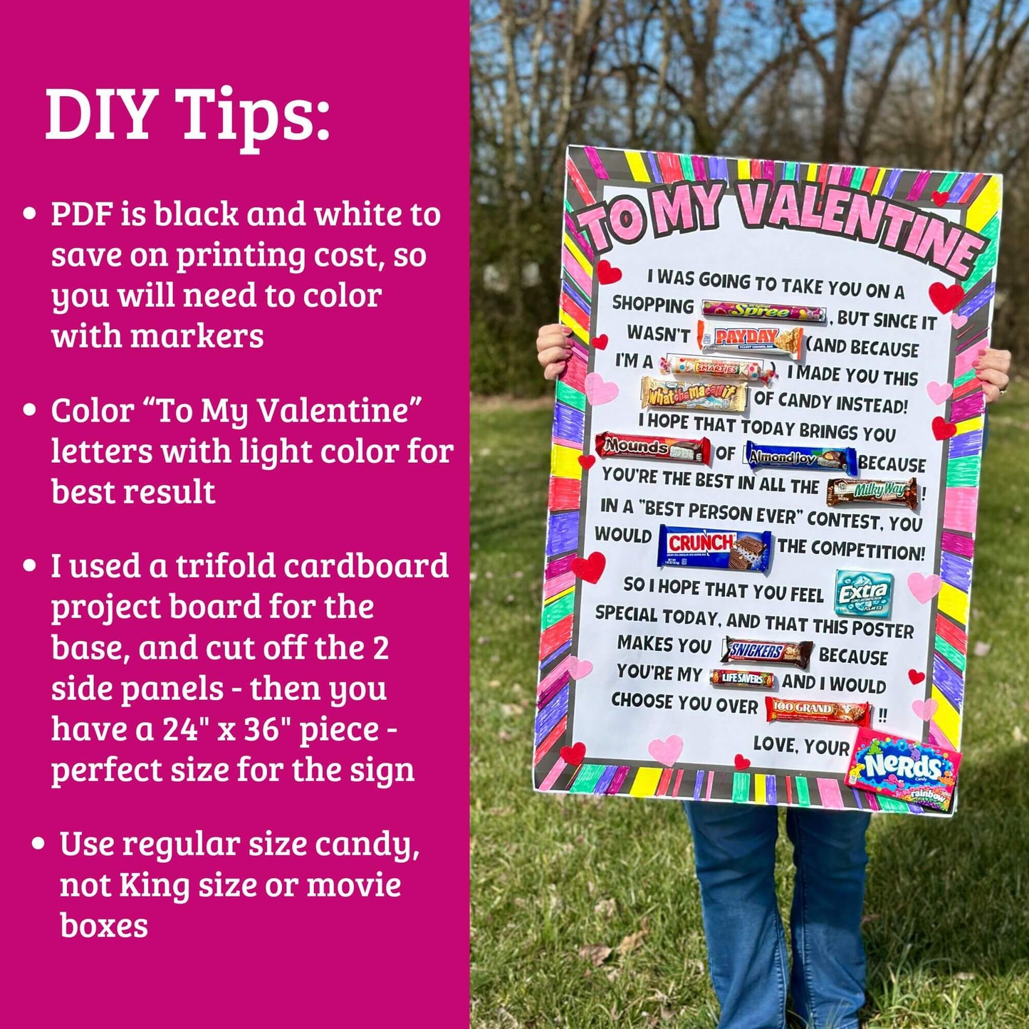Valentine Candy Gram Poster - PDF Download