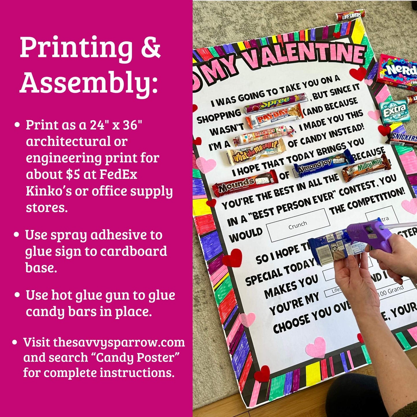 Valentine Candy Gram Poster - PDF Download