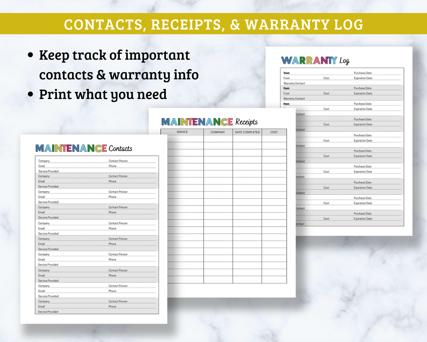 Home Maintenance Binder version 2.0 - 18 Page PDF Download