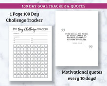 Load image into Gallery viewer, 100 Day Goal Journal - 126 Page PDF Download