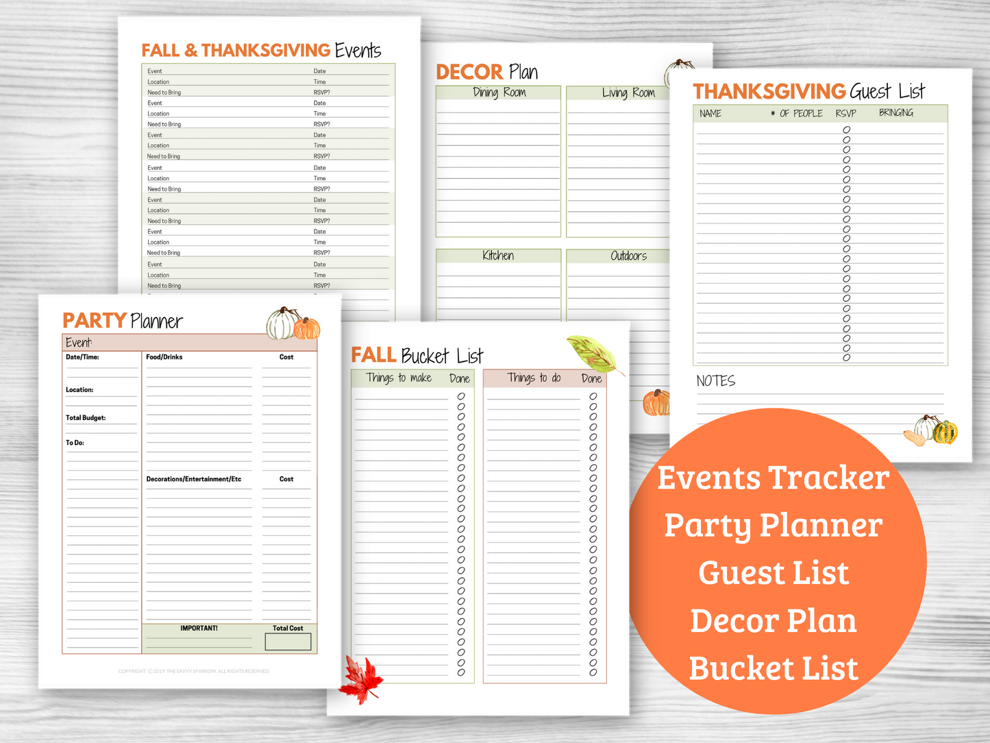 Thanksgiving Planner - 32 page Digital Download