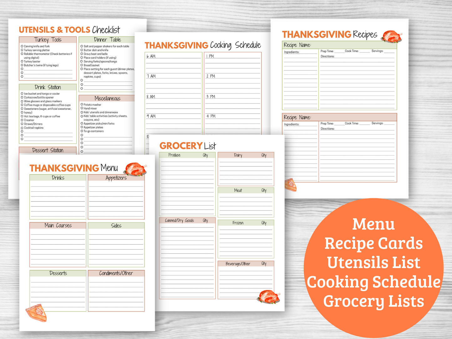 Thanksgiving Planner - 32 page Digital Download