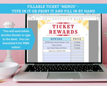 Load image into Gallery viewer, Reward Ticket System for Kids - 5 Page PDF Download