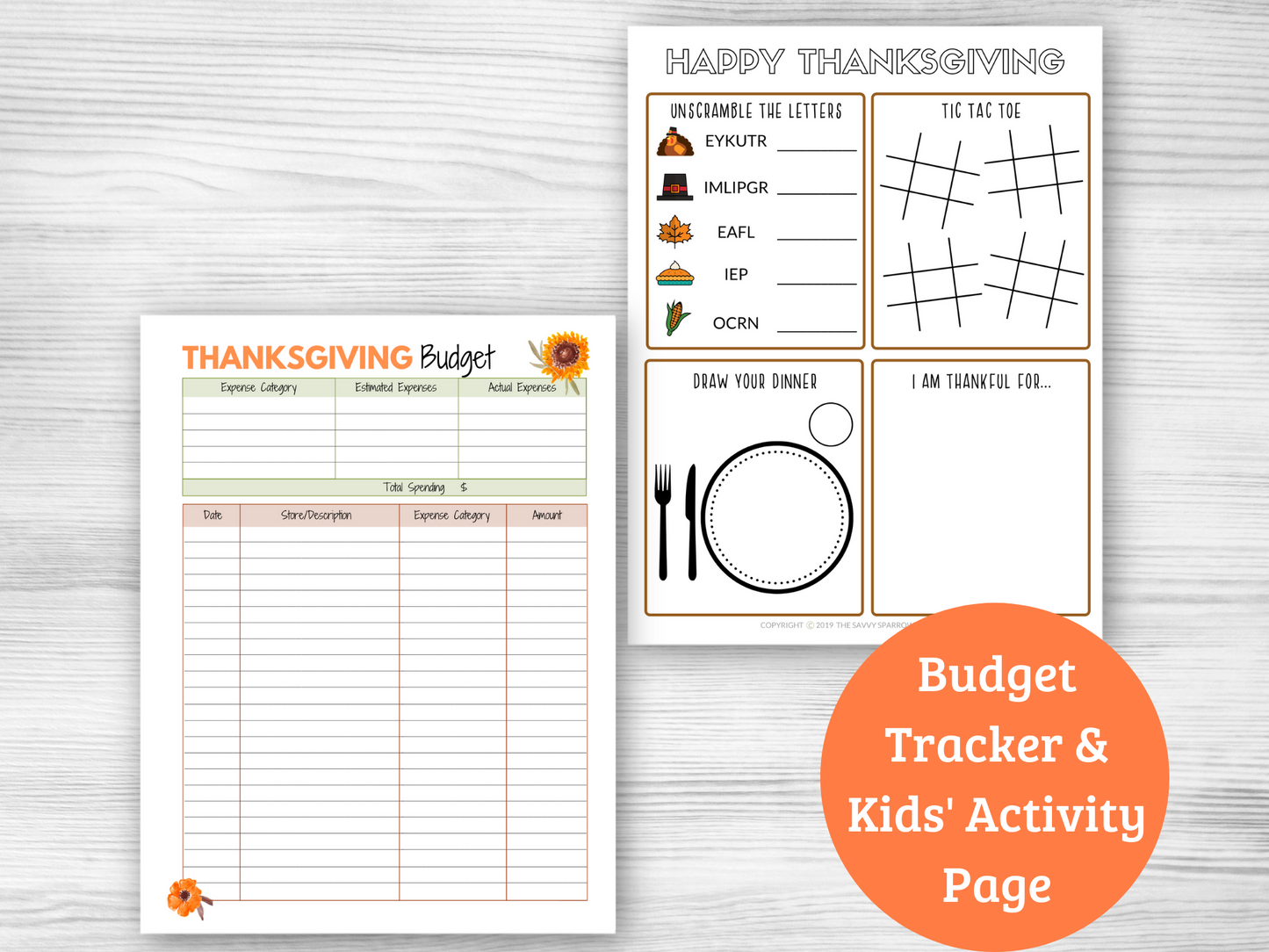 Thanksgiving Planner - 32 page Digital Download