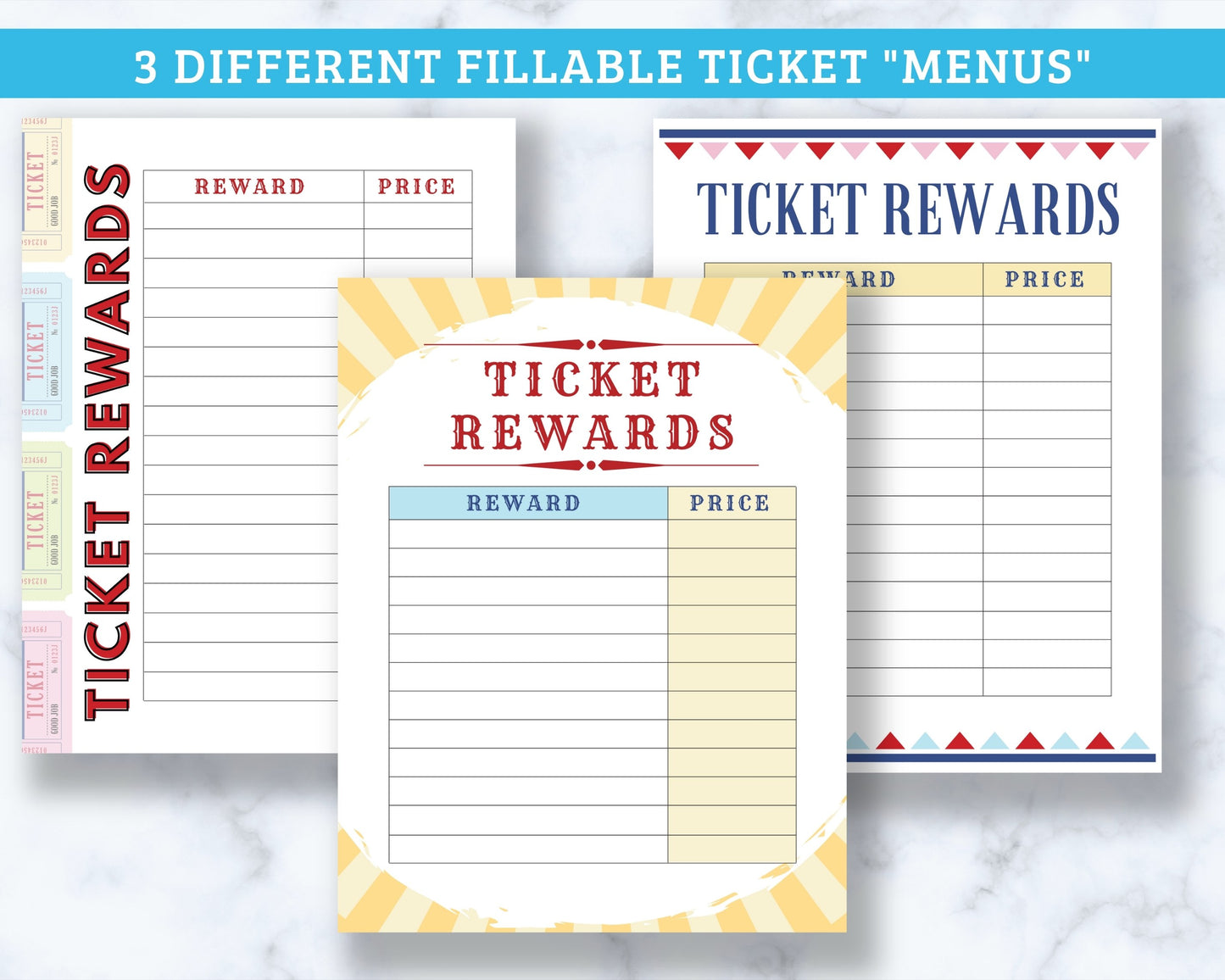 Reward Ticket System for Kids - 5 Page PDF Download