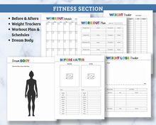 Load image into Gallery viewer, Health &amp; Fitness Binder - 36 Page PDF Download