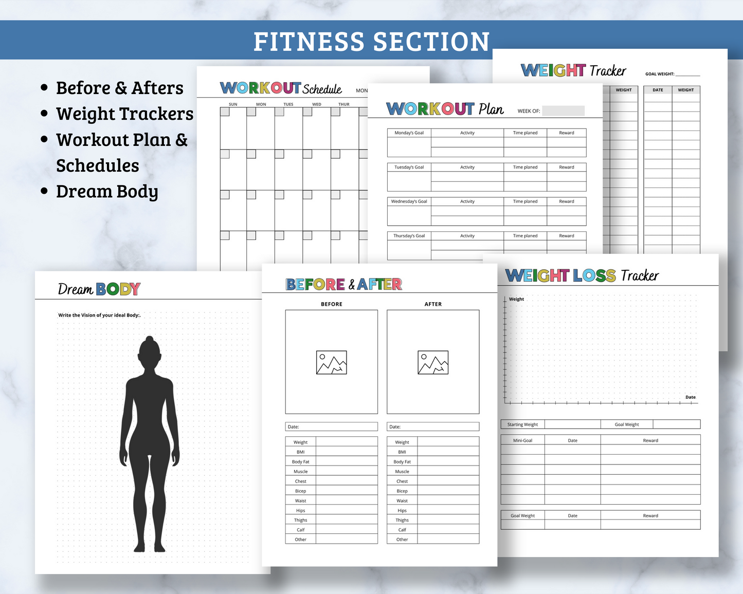 Health & Fitness Binder - 36 Page PDF Download