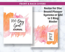 Load image into Gallery viewer, 100 Day Goal Journal - 126 Page PDF Download