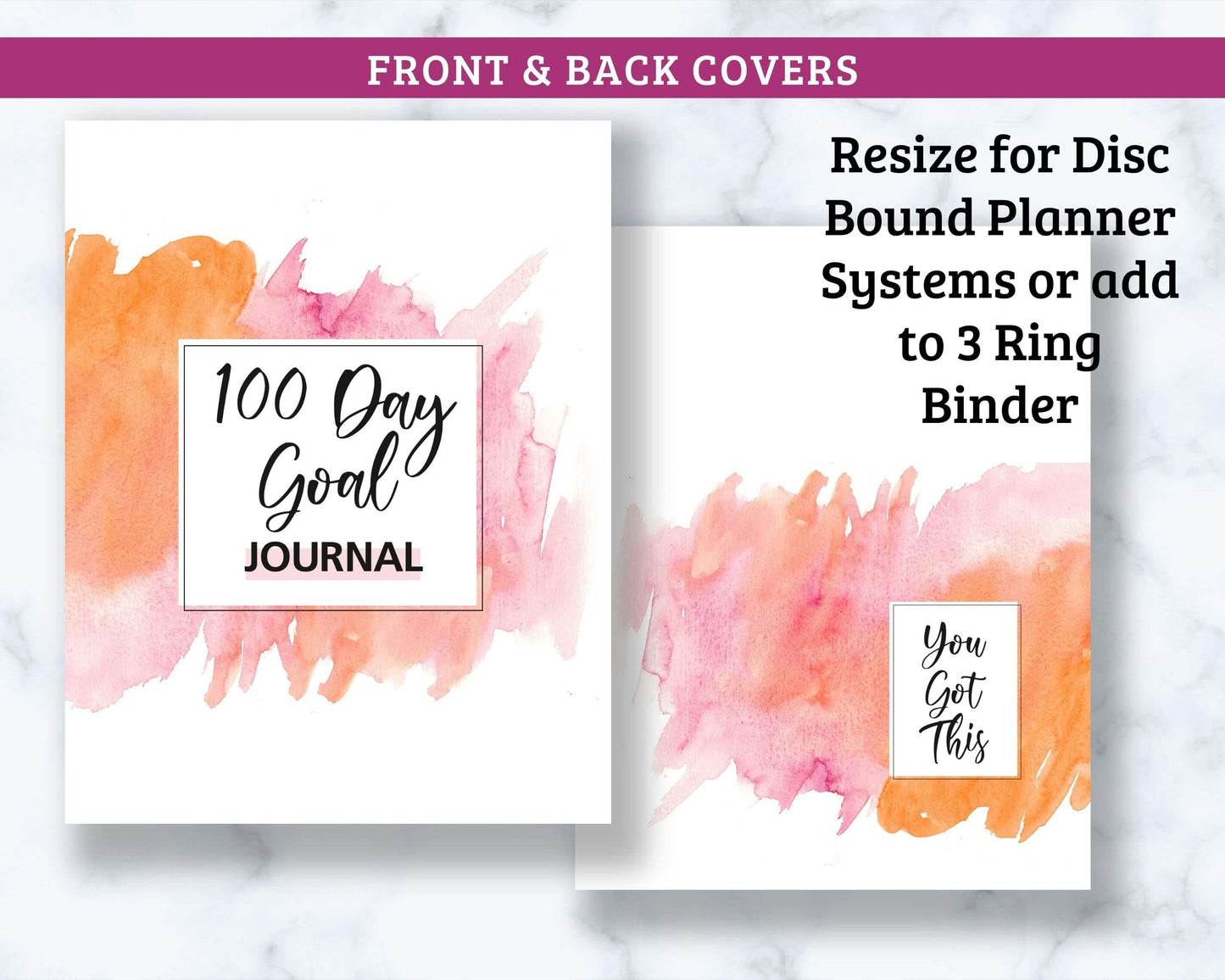 100 Day Goal Journal - 126 Page PDF Download