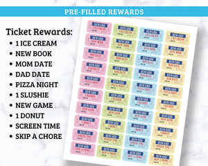Reward Ticket System for Kids - 5 Page PDF Download