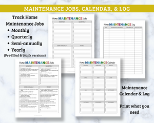 Home Maintenance Binder version 2.0 - 18 Page PDF Download
