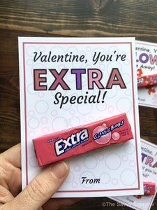 Printable Bubble Gum Valentines Cards
