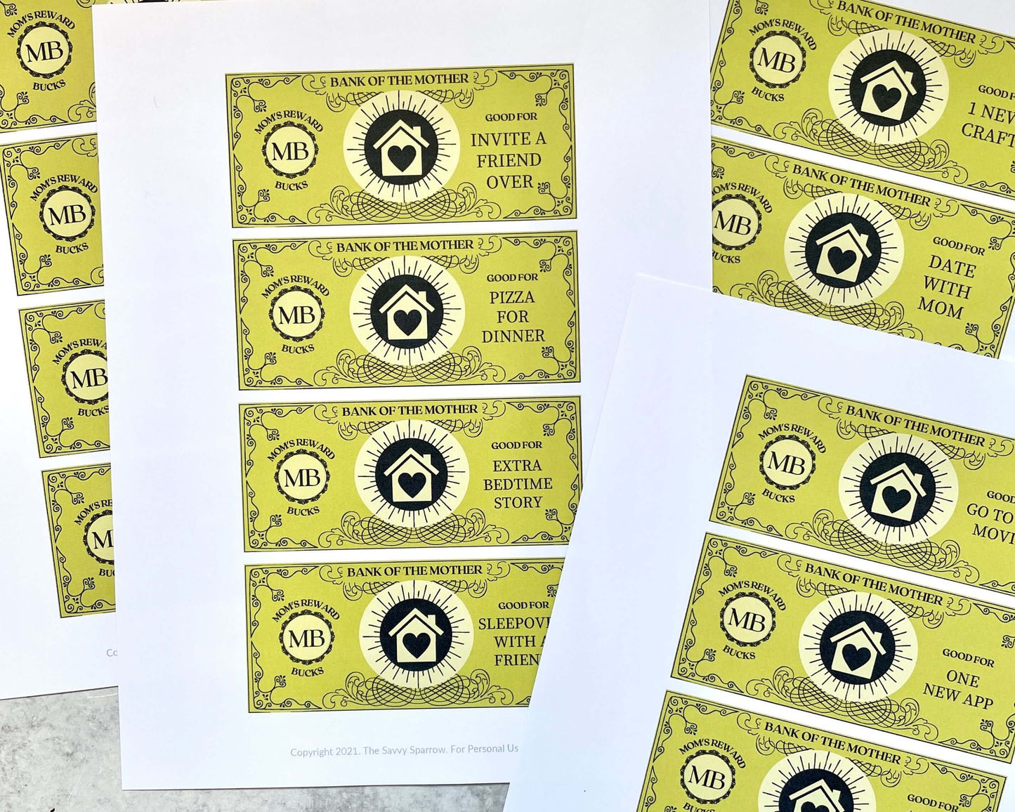 Mom Bucks - 36 Reward Coupons for Kids