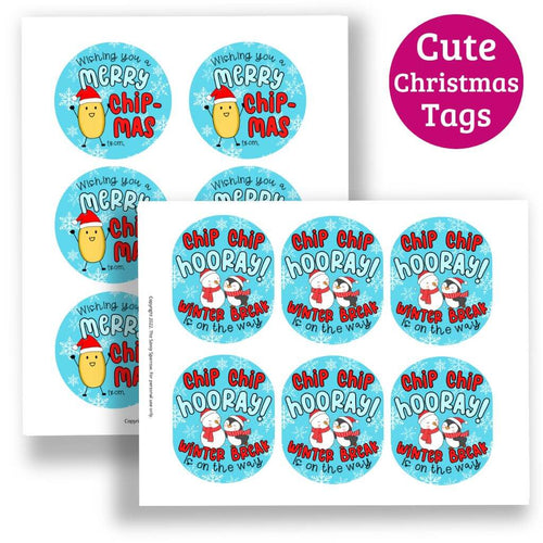 Christmas Chip Gift Tags for Kids - 4 Page Download