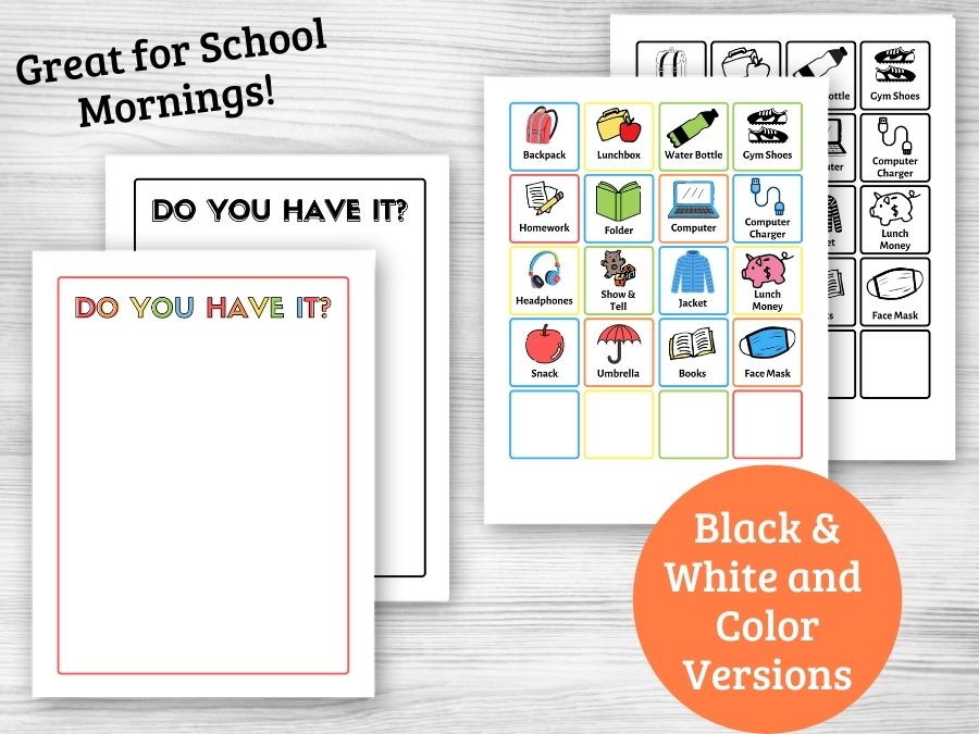 Kids Ready for School Checklist - Digital Download