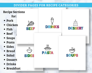 Recipe & Meal Planner Binder - 43 Page PDF Download