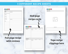 Load image into Gallery viewer, Recipe &amp; Meal Planner Binder - 43 Page PDF Download