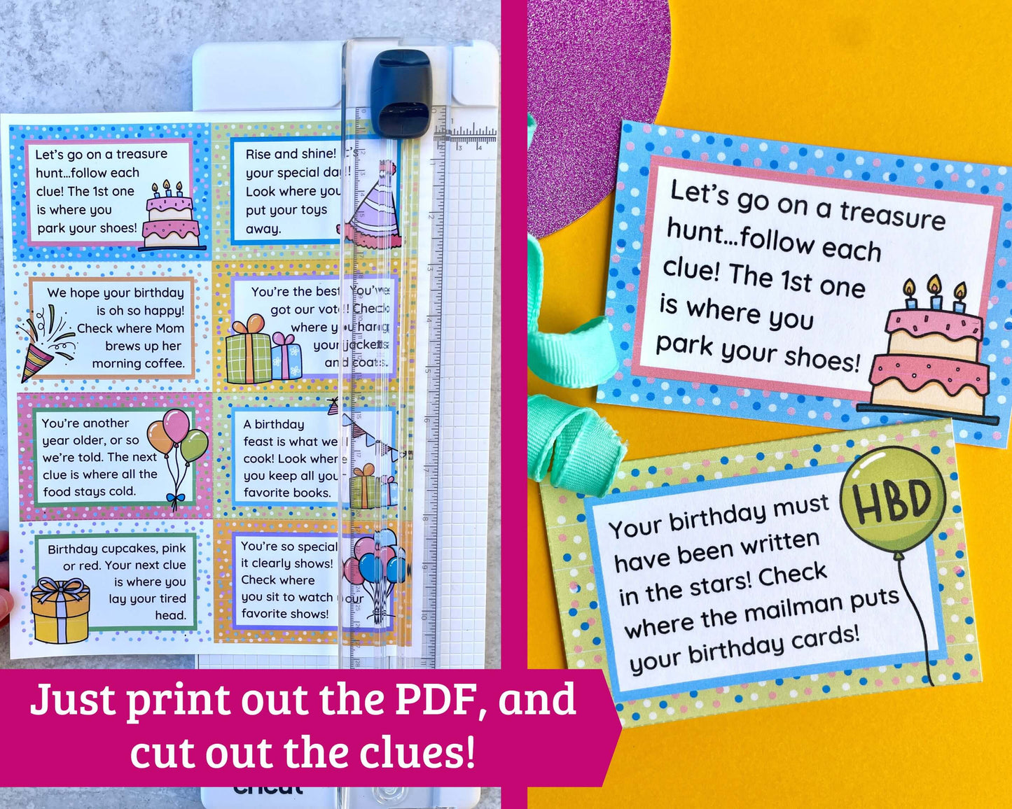 Birthday Treasure Hunt Clues for Kids - 33 Rhyming Clues