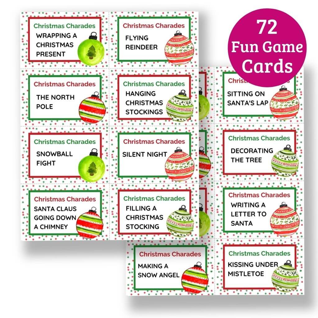 Christmas Charades Printable Cards - Fun Christmas Game!