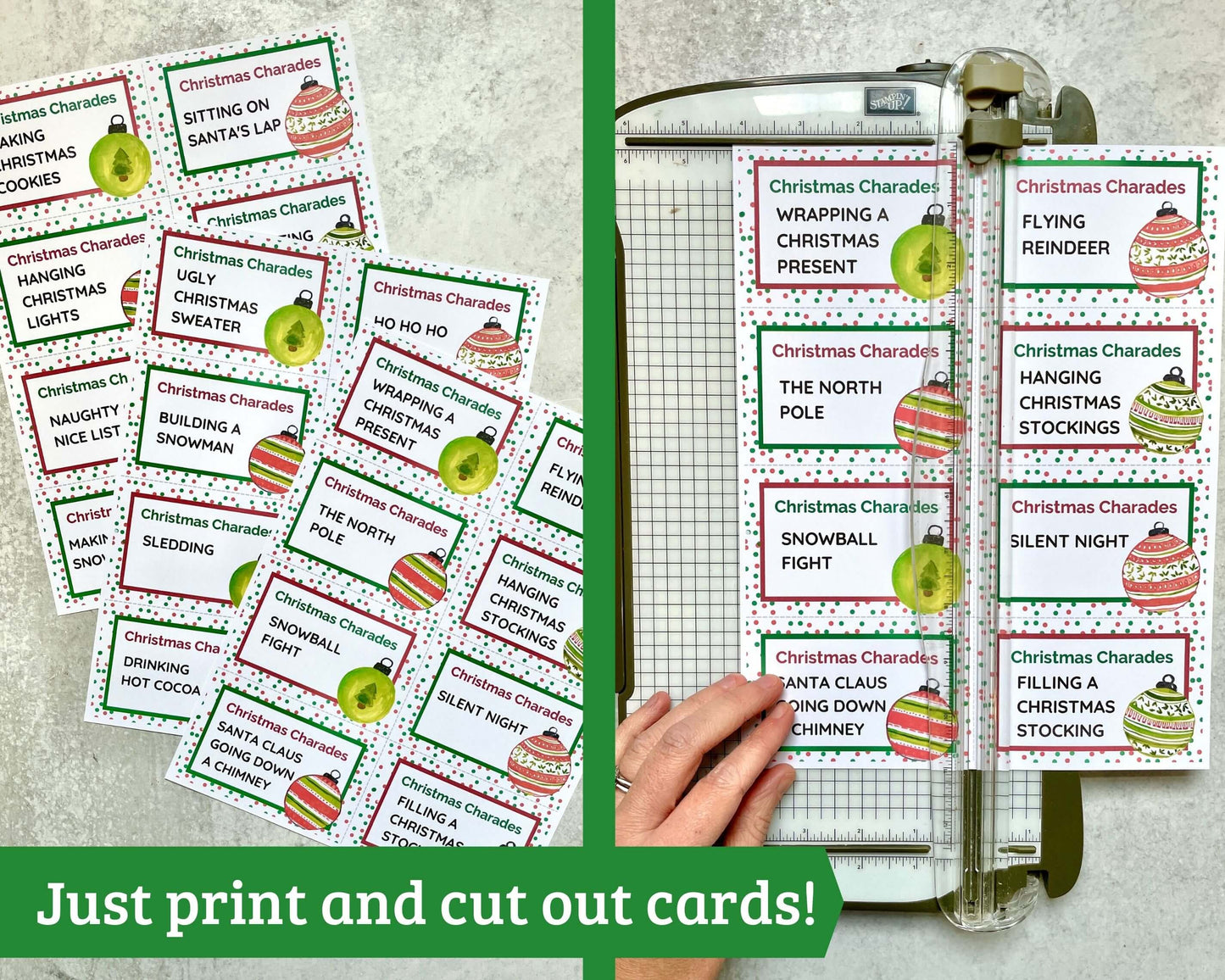 Christmas Charades Printable Cards - Fun Christmas Game!