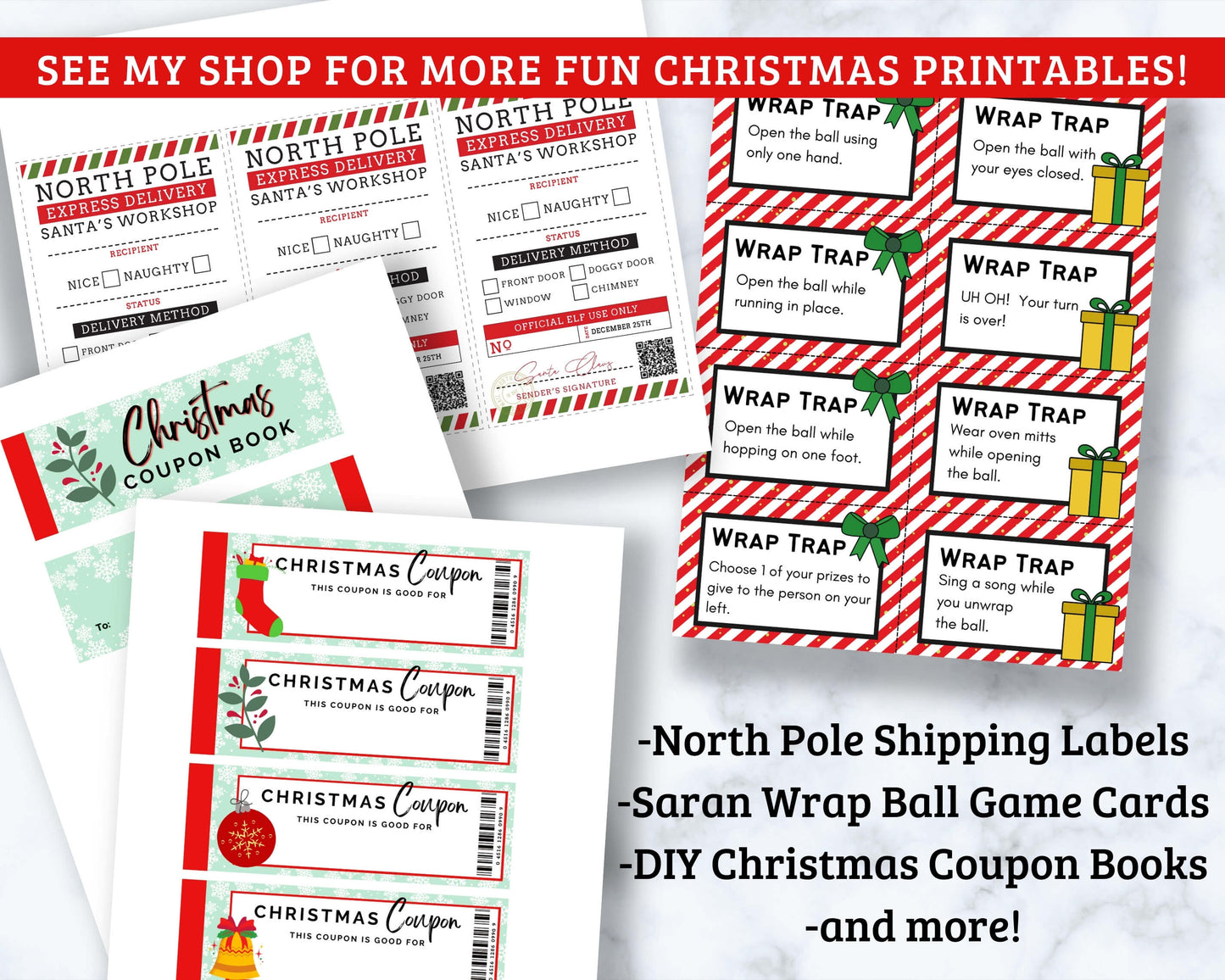 Christmas Charades Printable Cards - Fun Christmas Game!